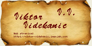 Viktor Videkanić vizit kartica